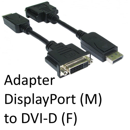 DisplayPort 1.2 (M) to DVI-D (F) Black OEM Adapter-External Cables-Gigante Computers