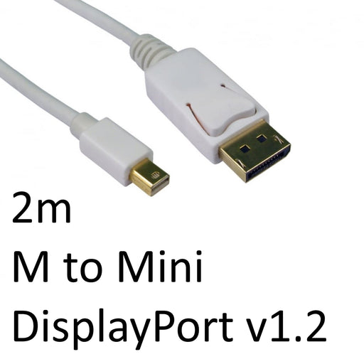 DisplayPort 1.2 (M) to DisplayPort Mini 1.2 (M) 2m White OEM Display Cable-External-Gigante Computers