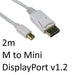 DisplayPort 1.2 (M) to DisplayPort Mini 1.2 (M) 2m White OEM Display Cable-External-Gigante Computers