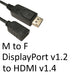 DisplayPort 1.2 (M) to HDMI 1.4 (F) Black OEM Converter Adapter-Monitor Cables-Gigante Computers