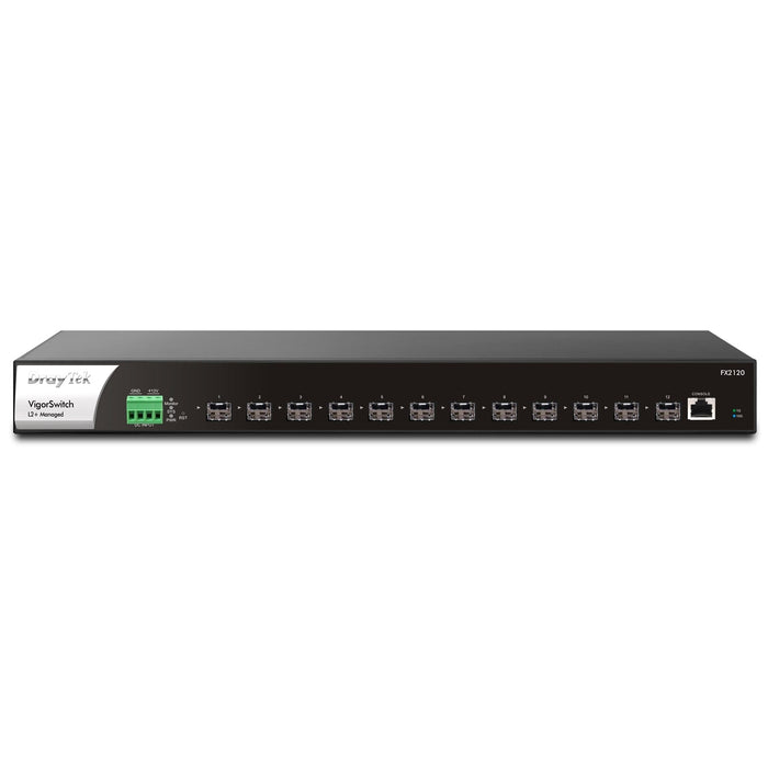 DrayTek FX2120 VigorSwitch 12-Port Layer 2+ Managed Rackmount 10-Gigabit SFP+ Switch-Networking-Gigante Computers