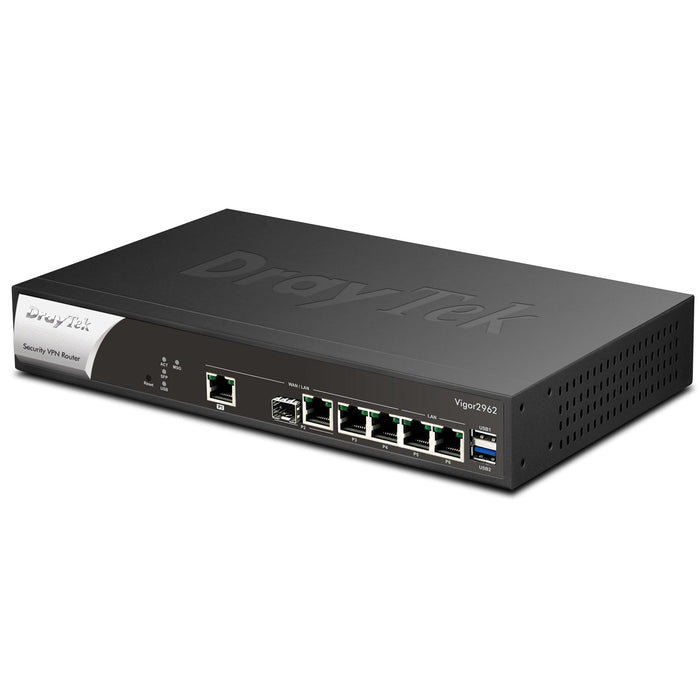 DrayTek V2962-K Vigor 2962 Wired 2.5GbE Dual-WAN Firewall Router and VPN Concentrator-Networking-Gigante Computers