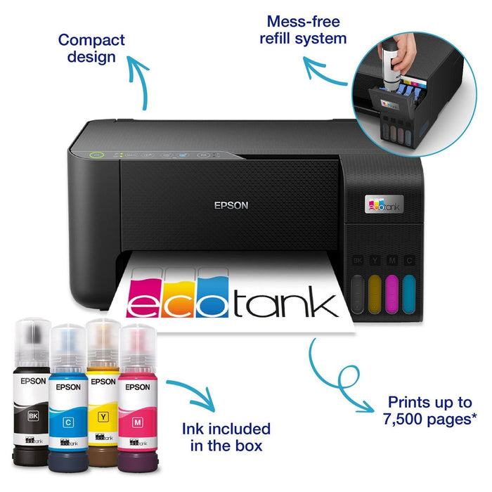 Epson EcoTank ET-2862 C11CJ67427 Multifunction Wi-Fi Ink Tank Printer, Colour, Wireless, All-in-One, A4, 5760x1440 DPI-Printers-Gigante Computers