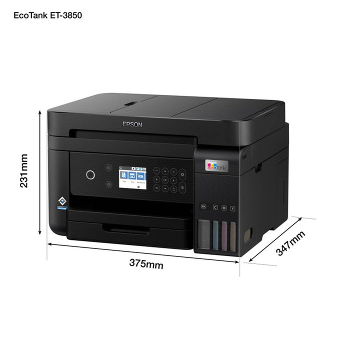 Epson EcoTank ET-3850 Colour Wireless / Network All-in-One Inkjet Printer-Printers-Gigante Computers