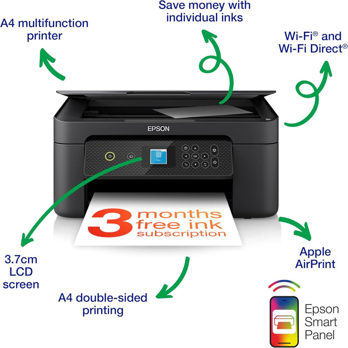 Epson Expression Home XP-3205 C11CK66402 Inkjet Multifunction Printer, Colour, Wireless, All-in-One, Duplex-Printers-Gigante Computers