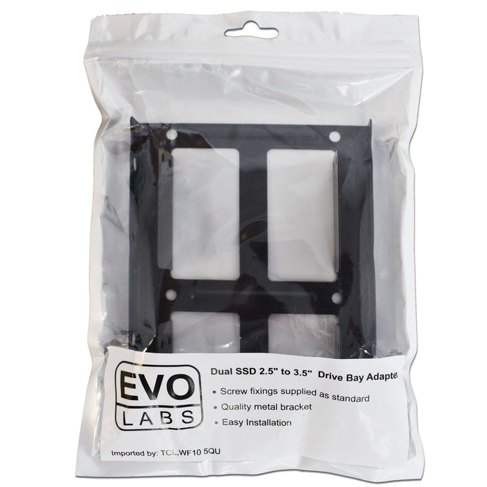 Evo Labs Dual Metal SSD 2.5 to 3.5 Drive Bay Adapter-Enclosures Brackets-Gigante Computers