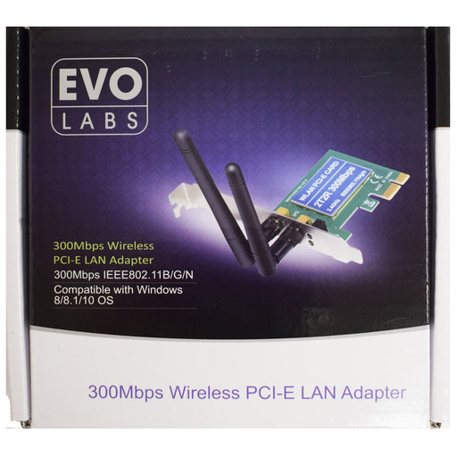 Evo Labs PCI-Express Full Height N300 WiFi Card-Wireless Adapters-Gigante Computers