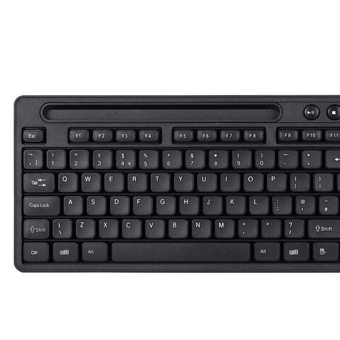 Evo Labs WM-757UK Wireless Keyboard and Mouse Combo Set, 2.4GHz Full Size Qwerty UK Layout Keyboard with Wireless Mouse, Ideal for Home or Office, Black-Gigante Computers