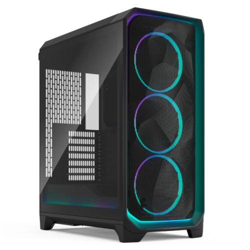 Fractal Design Meshify 3 Ambience Pro RGB (Black TG Light) Gaming Case w/ Light Tint Window, E-ATX, Mesh Front, 3x RGB Fans, Adjust Pro Hub, USB-C 20Gbps-Cases-Gigante Computers