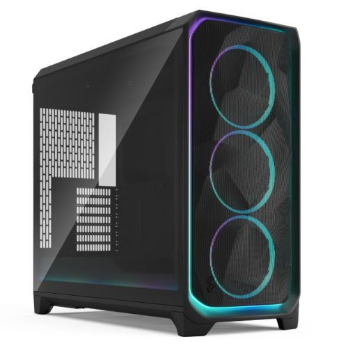 Fractal Design Meshify 3 XL Ambience Pro RGB (Black TG Light) w/ Light Tint Window, E-ATX, Mesh Front, 3x RGB Fans, Adjust Pro Hub, USB-C 20Gbps-Cases-Gigante Computers