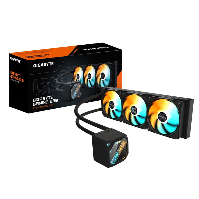 GIGABYTE GP-GIGABYTE GME 360 All-in-One Liquid CPU Cooler – 360mm Radiator, ARGB Lighting, Teflon Tubing, and Magnetic Rotating Cover-Fans-Gigante Computers