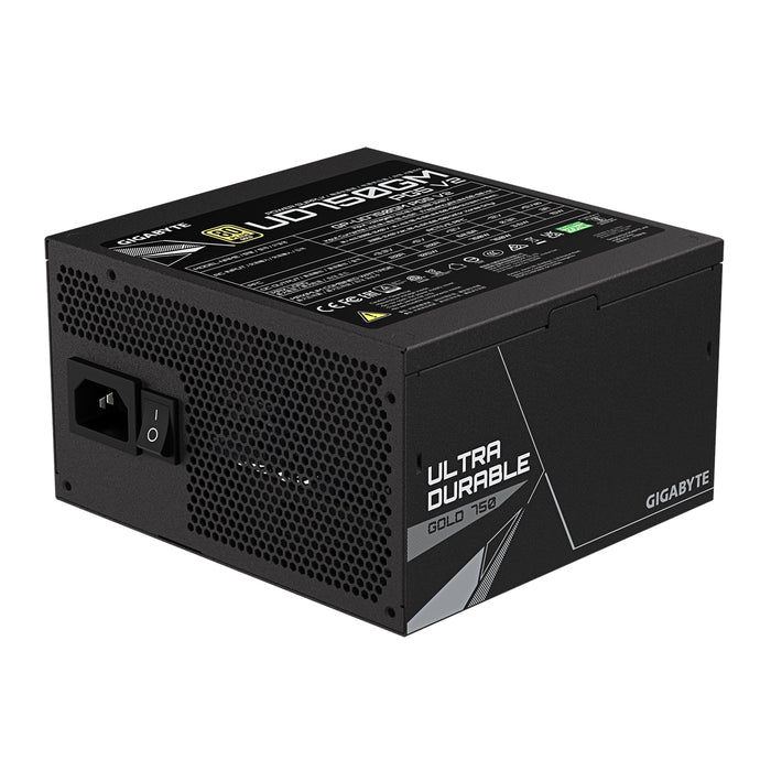 GIGABYTE GP-UD750GM 750W V2, 80 Plus Gold Certified Fully Modular Power Supply, PCIe Gen 5.1, 80 PLUS Gold, Fully Modular Design, 120mm Fan, ATX 3.1 compatible, UK Plug-Power Supplies-Gigante Computers