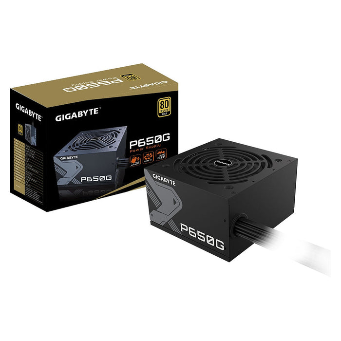 GIGABYTE P650G 650W PSU, 120mm Silent Hydraulic Bearing Fan, 80 PLUS Gold, Non Modular, UK Plug, 100% Japanese Capacitors, Single +12V Rail-Power Supplies-Gigante Computers