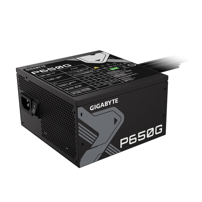 GIGABYTE P650G 650W PSU, 120mm Silent Hydraulic Bearing Fan, 80 PLUS Gold, Non Modular, UK Plug, 100% Japanese Capacitors, Single +12V Rail-Power Supplies-Gigante Computers