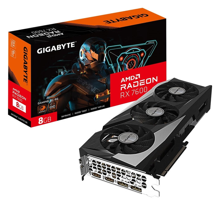 GIGABYTE Radeon RX 7600 Gaming OC 8G Graphics Card, 3X WINDFORCE Fans 8GB 128-bit GDDR6, Video Card-Graphics Cards-Gigante Computers