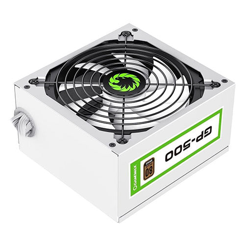 GameMax 500W GP500 PSU, Fully Wired, 14cm Fan, 80+ Bronze, Power Lead Not Included, White-Power Supplies-Gigante Computers