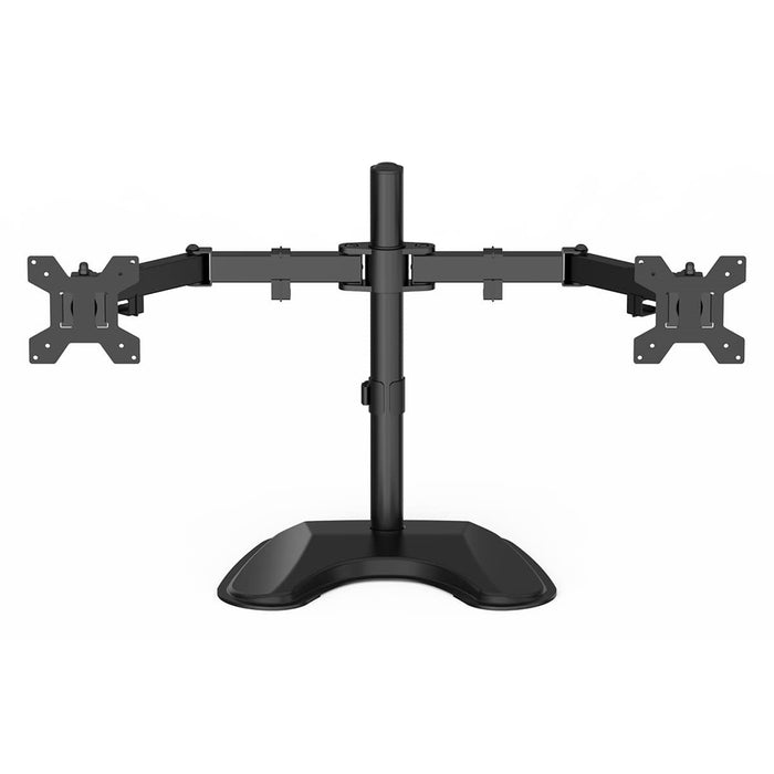 GameMax Dual Monitor Arm Stand LCD Desk Mount Freestanding For Two 13 Inch To 27 Inch Monitors, VESA Dimensions Of 75x75 mm or 100x100 mm, 180 Degrees Swivel, Black-Accessories-Gigante Computers