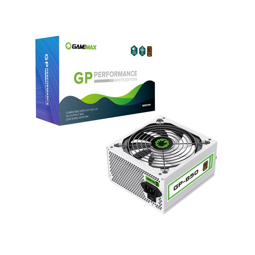 GameMax GP-850-WHT 850W 80 Plus Bronze Certified Power Supply Unit with Ultra Silent 140mm White Fan, High Efficiency, and Reliable Performance for Gaming and Office PCs-Power Supplies-Gigante Computers