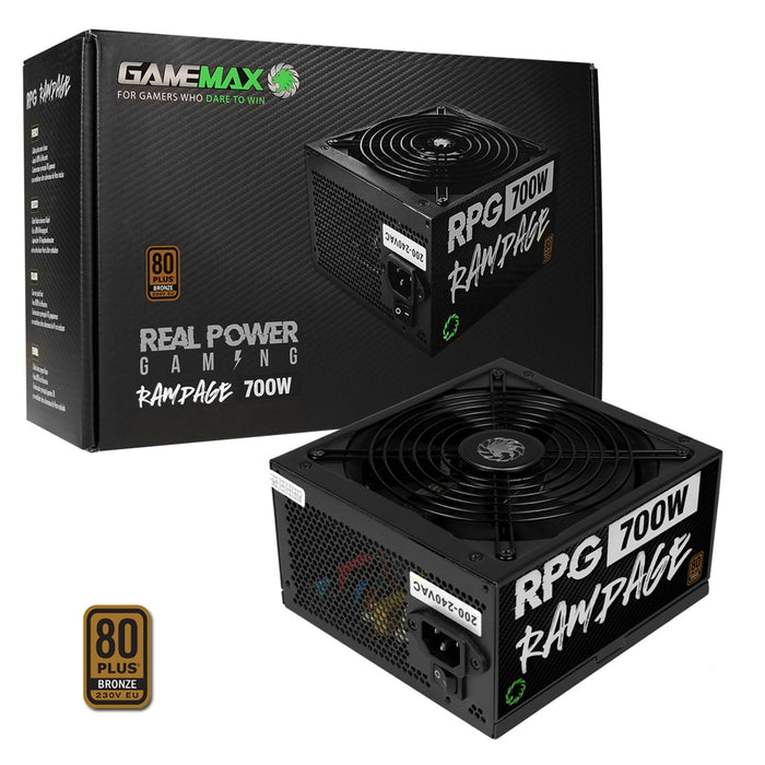 GameMax RPG Rampage 700W 140mm Ultra Silent Fan 80 PLUS Bronze PSU-PSUs-Gigante Computers