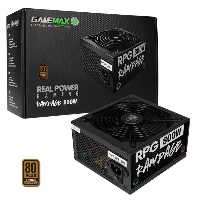 GameMax RPG Rampage 800W 140mm Ultra Silent Fan 80 PLUS Bronze PSU-PSUs-Gigante Computers