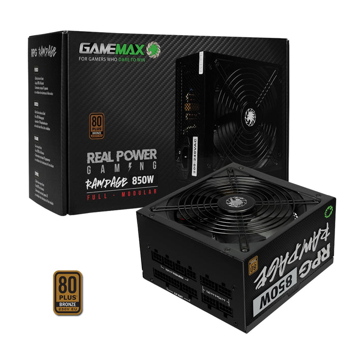 Gamemax RPG Rampage 850W Fully Modular 80 Plus Gold PSU With 140mm FDB Fan-Power Supplies-Gigante Computers