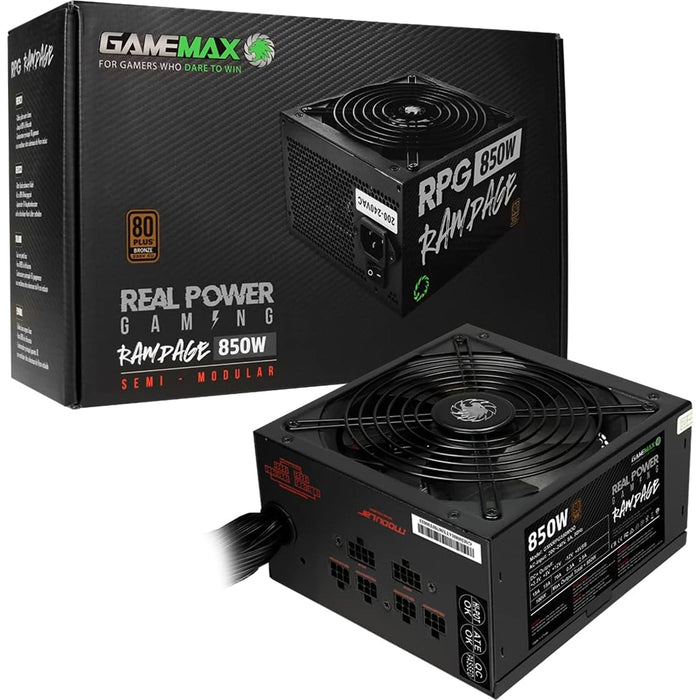 Gamemax RPG Rampage 850W Fully Modular 80 Plus Gold PSU With 140mm FDB Fan-Power Supplies-Gigante Computers