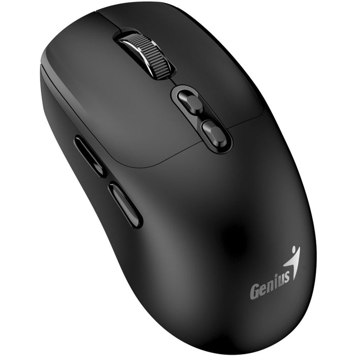 Genius AI Copilot Wireless Bluetooth Silent Mouse, Blutooth & 2.4 GHz, Adjustable DPI levels up to 16000 DPI, 7 Button with Scroll Wheel, Black-Mice-Gigante Computers
