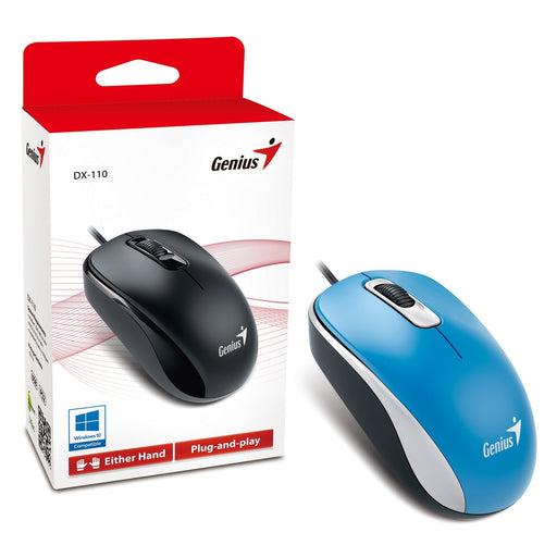 Genius DX-110 Blue USB Full Size Optical Mouse-Mice-Gigante Computers