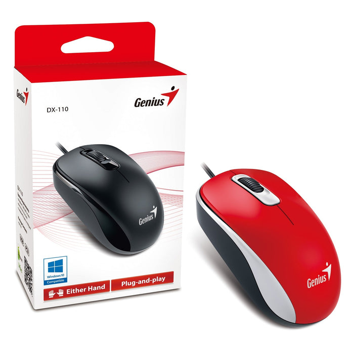 Genius DX-110 Red USB Full Size Optical Mouse-Mice-Gigante Computers