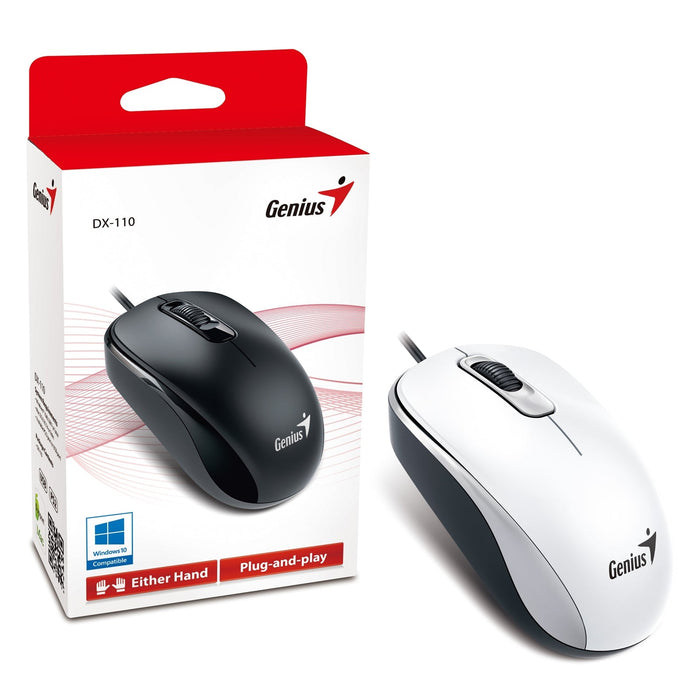 Genius DX-110 White USB Full Size Optical Mouse-Mice-Gigante Computers