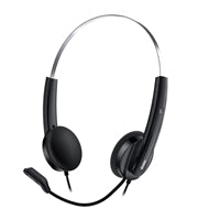 Genius HS-220U Ultra Lightweight Headset with Mic, USB Connection, Plug and Play, Adjustable Headband and microphone with In-line Volume Control, Black-Speakers-Gigante Computers