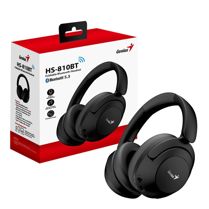 Genius HS-810BT Foldable Bluetooth 5.3 Headset with USB-C Charging-Speakers-Gigante Computers