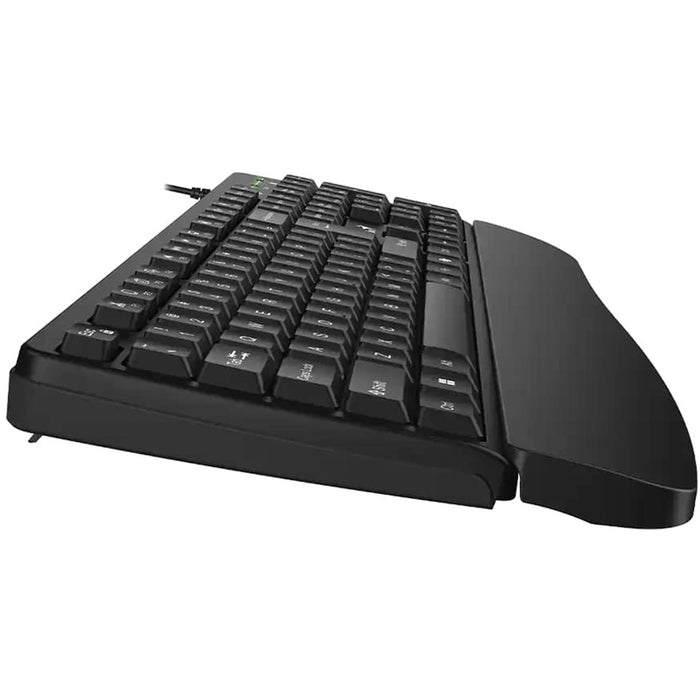 Genius KB-123 Wired AI Copilot Business Keyboard with Palm Rest, USB Plug and Play, Multimedia Function Keys, Full Size UK Layout Design for Home or Office, Black-Keyboard-Gigante Computers