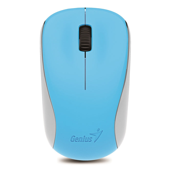 Genius NX-7000 Wireless Mouse, 2.4 GHz with USB Pico Receiver, Adjustable DPI levels up to 1200 DPI, 3 Button with Scroll Wheel, Ambidextrous Design, Blue-Mice-Gigante Computers