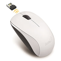 Genius NX-7000 Wireless Mouse, 2.4 GHz with USB Pico Receiver, Adjustable DPI levels up to 1200 DPI, 3 Button with Scroll Wheel, Ambidextrous Design, White-Mice-Gigante Computers