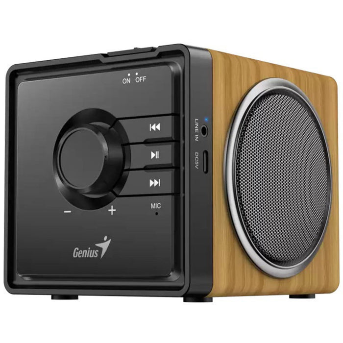 Genius SP-916BT One-piece Bluetooth Wood Speaker, Bluetooth 5.3, Built in Mic, USB-C Charging-Speakers-Gigante Computers