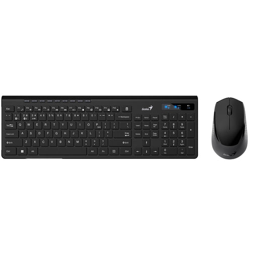 Genius SlimStar 8230 Blutooth 5.3 and 2.4GHz Wireless Keyboard and Mouse Set, 12 Multimedia Function Keys, Full Size UK Layout, Optical Sensor Mouse, 1200dpi, Connect up to 3 devices simultaneously-Keyboard-Gigante Computers