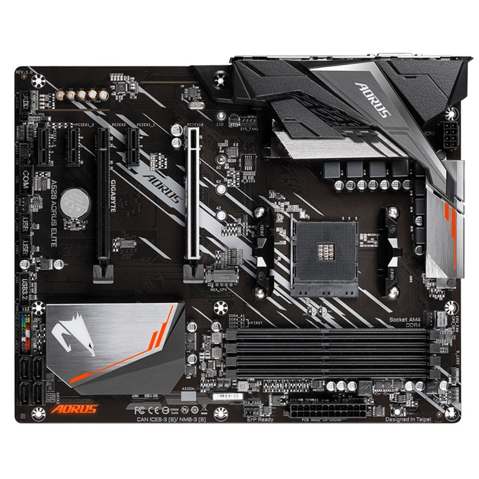 Gigabyte A520 AORUS ELITE (rev. 1.0)) AMD5 Socket Motherboard, ATX, 4x DDR5 Slots, 1x M.2 Socket,GbE LAN, 1 x DVI-D/1x HDMI Port-Motherboards-Gigante Computers