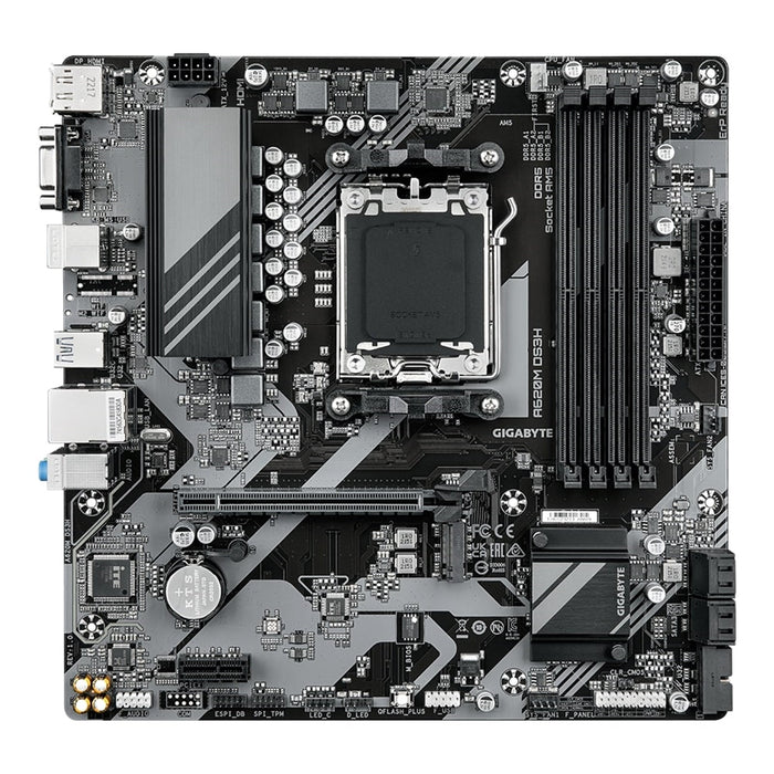 Gigabyte A620M DS3H Ultra Durable AMD AM5 Socket Motherboard, Micro-ATX, 4x DDR5 Slots, 1x M.2 Socket, 1x USB-C Port, GbE LAN, 1x D-Sub / 1x DisplayPort / 1x HDMI Port-Motherboards-Gigante Computers