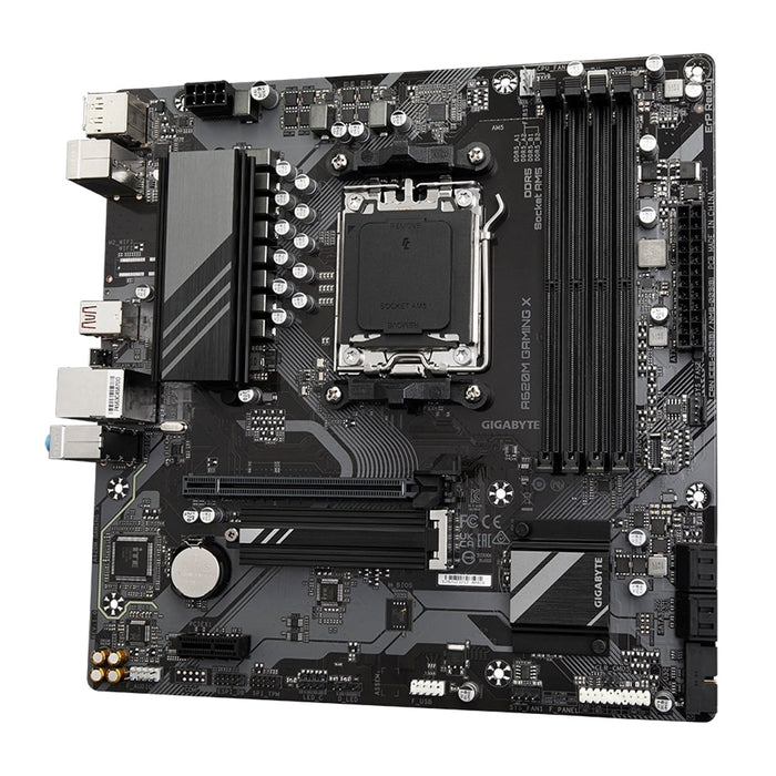 Gigabyte A620M GAMING X AMD AM5 Socket Motherboard, Micro-ATX, 4x DDR5 Slots, 1x M.2 Socket, 2x USB-C Port, GbE LAN, 1x DisplayPort / 1x HDMI Port-Motherboards-Gigante Computers