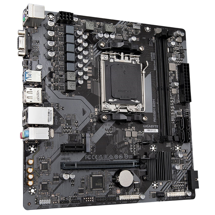Gigabyte A620M S2H AMD AM5 Socket Motherboard, Micro-ATX, 2x DDR5 Slots, 1x M.2 Socket, GbE LAN, 1x D-Sub / 1x DisplayPort / 1x HDMI Port-Motherboards-Gigante Computers