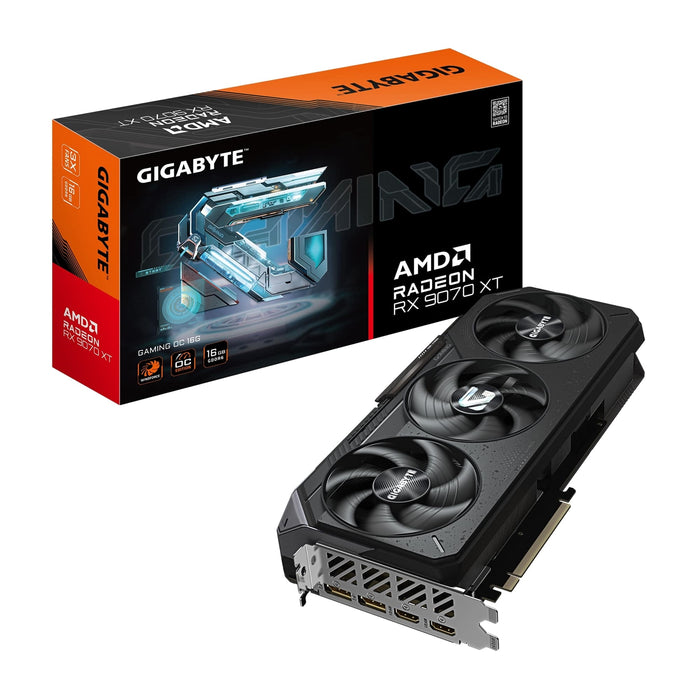 Gigabyte AMD Radeon RX 9070 XT GAMING OC 16G Graphics Card, 16GB GDDR6, 4096 Streams, TBD MHz Core Clock, Triple Fan, RGB, 2x DisplayPorts / 2x HDMI Ports-Graphics Cards-Gigante Computers