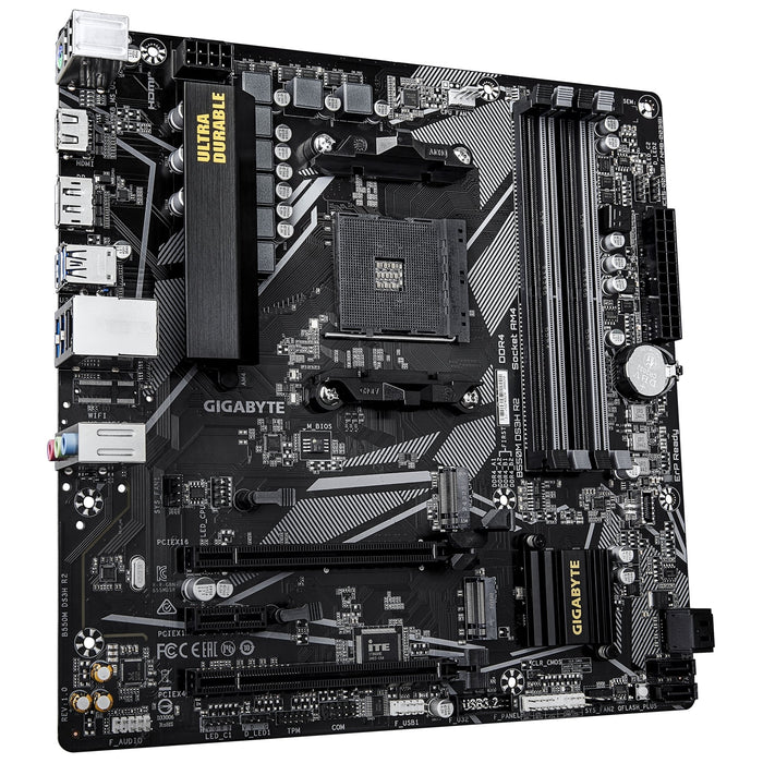Gigabyte B550M DS3H R2 AMD AM4 Socket Micro ATX Motherboard, Dual Channel DDR4, 4x DIMMS, 2x M.2 slots, including PCIe 4.0 x1-Motherboards-Gigante Computers