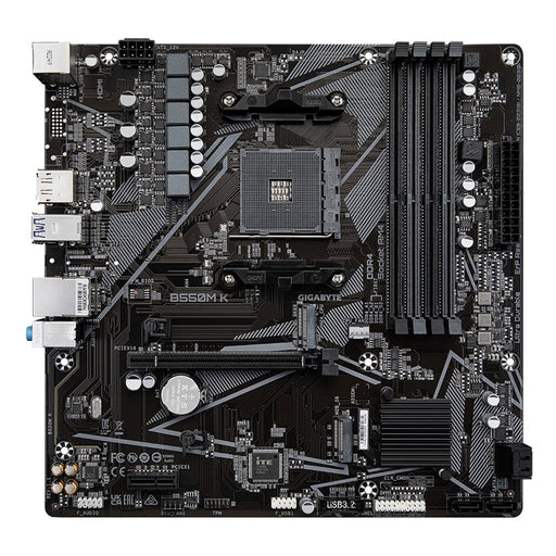 Gigabyte B550M K Ultra Durable AMD AM4 Socket Motherboard, Micro-ATX, 4x DDR4 Slots, 2x M.2 Sockets, GbE LAN, 1x DisplayPort / 1x HDMI Port-Motherboards-Gigante Computers