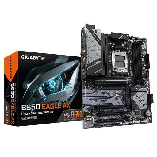 Gigabyte B650 Eagle AX DDR5 Motherboard, AMD Ryzen 7000/8000, ATX, 1 x PCI Express x16 slot, supporting PCIe 4.0 and running at x16, Realtek 1GbE LAN, HDMI/DisplayPort-Motherboards-Gigante Computers