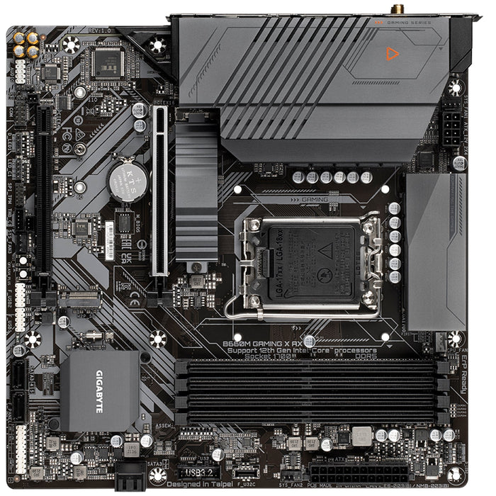 Gigabyte B650M GAMING X AX Motherboard, AMD Socket AM5, Micro ATX, DDR5, 1x PCIe 4.0 x 16, 2x PCIe 4.0 x4, 2.5GbE LAN & Wi-Fi 6E 802.11ax, DisplayPort/HDMI/USB-C-Motherboards-Gigante Computers