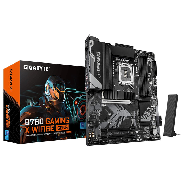 Gigabyte B760 GAMING X WIFI6E GEN5 Socket Motherboard, ATX, 4 x DDR5 Slots, 3 x M.2 Socket, GbE LAN, 2 x USB Type C, 1x HDMI Port/ 1 x Display Port-Motherboards-Gigante Computers