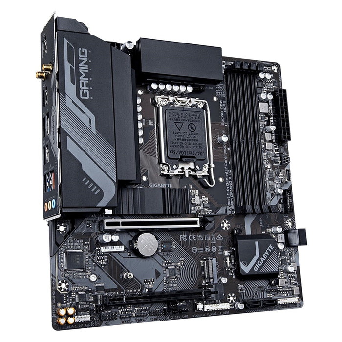 Gigabyte B760M GAMING X AX Intel 1700 Socket Motherboard, Micro-ATX, 4x DDR5 Slots, 2x M.2 Sockets, 1x USB-C Port, Fitted I/O Shield, 2.5GbE LAN, Wi-Fi 6E, 1x DisplayPort / 1x HDMI Port-Motherboards-Gigante Computers