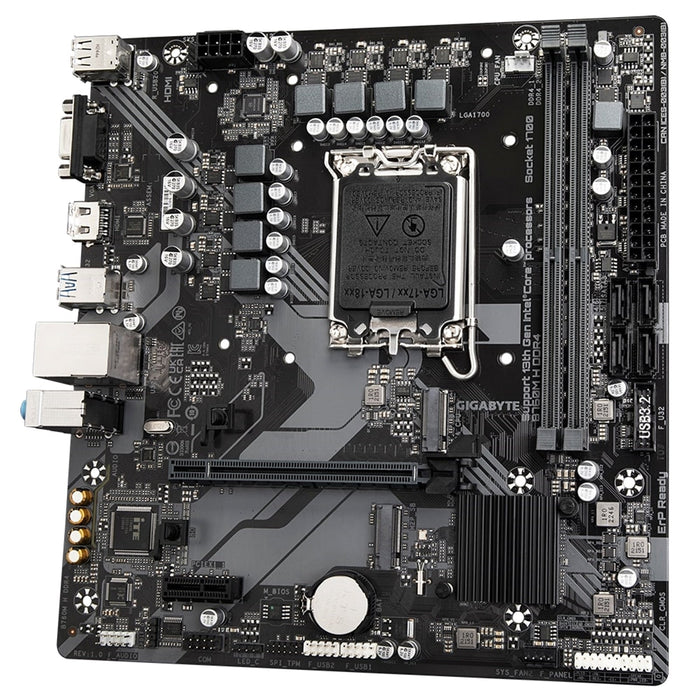 Gigabyte B760M H DDR4 Ultra Durable Intel 1700 Socket Motherboard, Micro-ATX, 2x DDR4 Slots, 2x M.2 Sockets, GbE LAN, 1x D-Sub / 1x HDMI Port-Motherboards-Gigante Computers