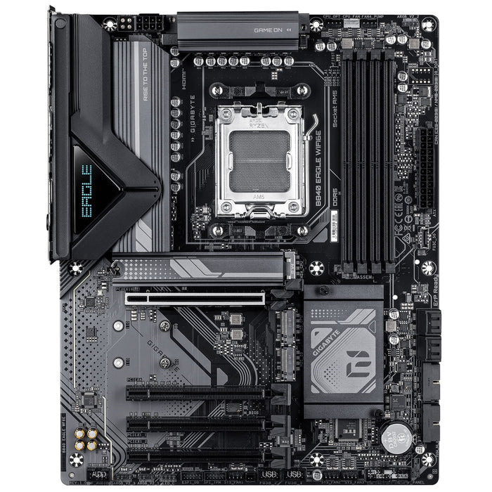 Gigabyte B840 EAGLE WIFI6E AMD AM5 Socket Motherboard, ATX, 4x DDR5 Slots, 3x M.2 Socket, Fitted I/O Shield, 2.5GbE LAN, Wi-Fi 6E, 1x DisplayPort / 1x HDMI Port-Motherboards-Gigante Computers